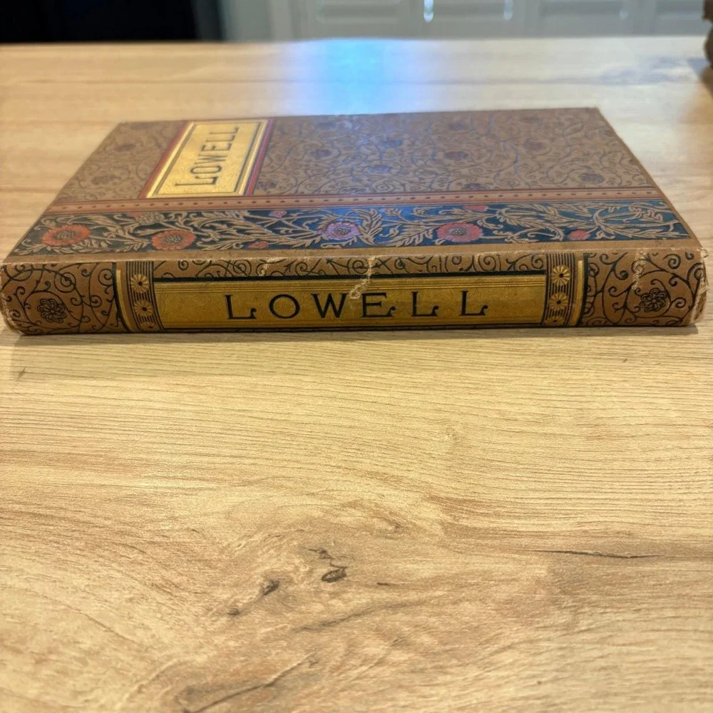 Antique Poetry Book Set Holmes Lowell Longfellow Illustrated Decorative Covers